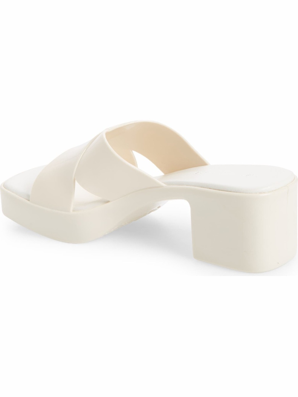 Jeffrey Campbell Bubblegum Platform Sandals Cream Crossband Block Heel Slides 7